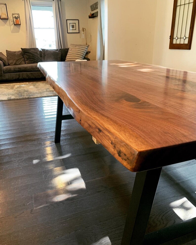 Live Edge Black Walnut Dining Tables Amish Made Custom Etsy