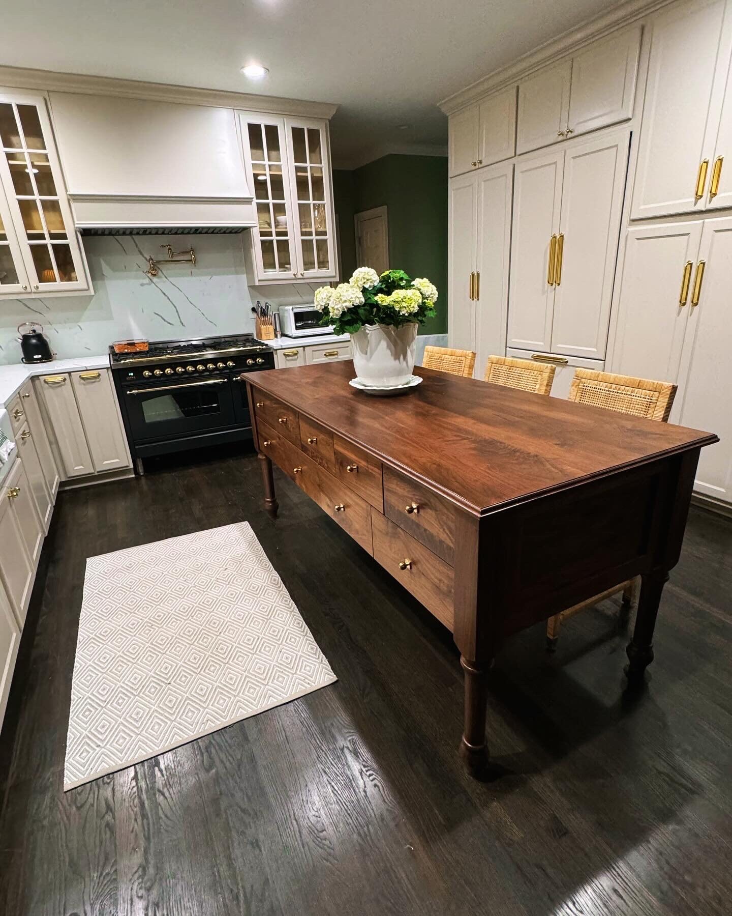 French Farmhouse Inspired Kitchen Island With Seating Custom Amish Crafted Solid Black Walnut Kitchen Islands Etsy