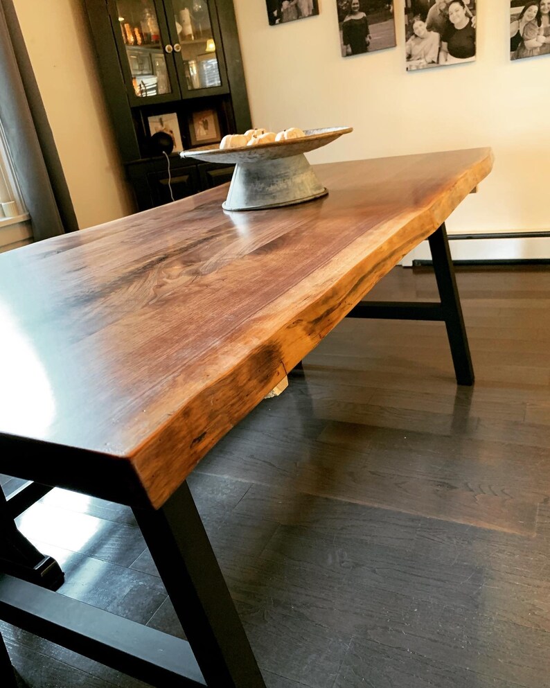 Live Edge Black Walnut Dining Tables Amish Made Custom Etsy