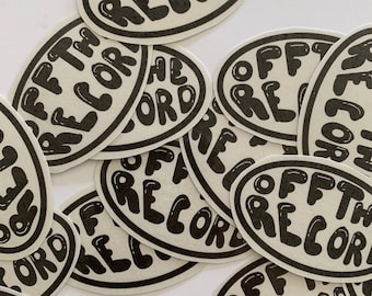 Handmade aesthetic "off the record" sticker, summer, waterproof art