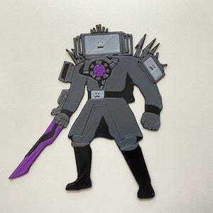 Skibidi Toilet Geïnspireerd Opgewaardeerd Titan TV Man Bookmark - 3D Geprint - Gamer Kid Gift