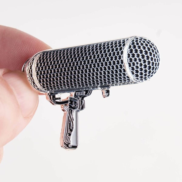 Microphone Blimp Enamel Lapel Pin Badge - gift for Sound man, musicians, audiophiles, Disc Jockey, recording studio, record producer