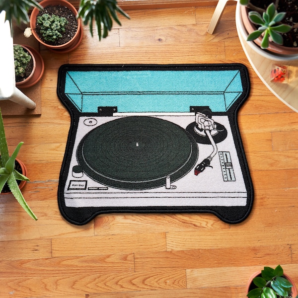 Technics 1200 Record Turntable Direct Drive MK2 MK7 Mini Rug Mat- gift for audiophiles, DJs, analog musicians, music producers, Disc Jockey