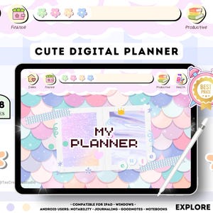 Kawaii Digital Planner: Undated Daily, Weekly, Monthly (PDF)