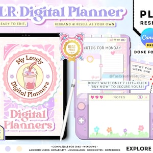 Resell Rights Undated Digital Planner, PLR Undated Plr Digital Planner, Private Label Rights, PLR Digital Product, PLR Planner, Editable