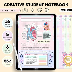 Pastel Digital Student Notebook: GoodNotes, Notability (Digital Download)