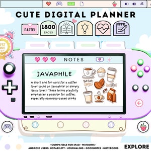 Cute Undated Digital Planner/ Realistic Digital Planner/ Undated Digital Planner/ Cute Digital Planner/ Daily Digital Planner GoodNotes Cute