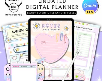 PLR MRR Digital Planner Canva Template | Fully Editable Done For You | Commercial License Resell Rights | Small Business