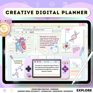 Cute Undated Digital Planner/ Realistic Digital Planner/ Undated Digital Planner/ Cute Digital Planner/ Daily Digital Planner GoodNotes Cute