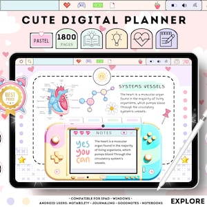 Undated Digital Planner, Goodnotes Planner, Daily Cute Planner, Ipad Planner, Notability Planner, ADHD planner, Samsung Planner, Monthly