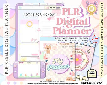 Plantilla de Canva para planificador digital (PLR 2025-2027) / Derechos de reventa MRR / Producto de reventa editable