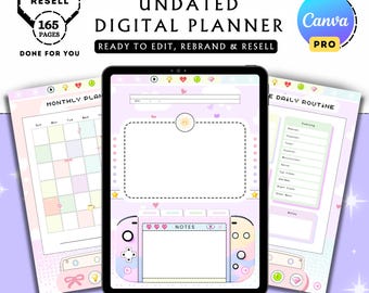 PLR MRR Done For You Digital Planner Canva Template | Fully Editable Commercial License Resell Rights | Sell Your Own Planner