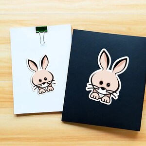 Cute rabbit/bunny sticker - digital download - PNG with ALPHA + SVG - Cricut compatible