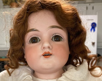 Early Kestner Doll: Rivet Joints, Leather Body, Red Hair