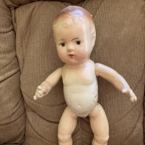 Vintage Anfang 1900 Zusammensetzung Junge oder Mädchen Puppe