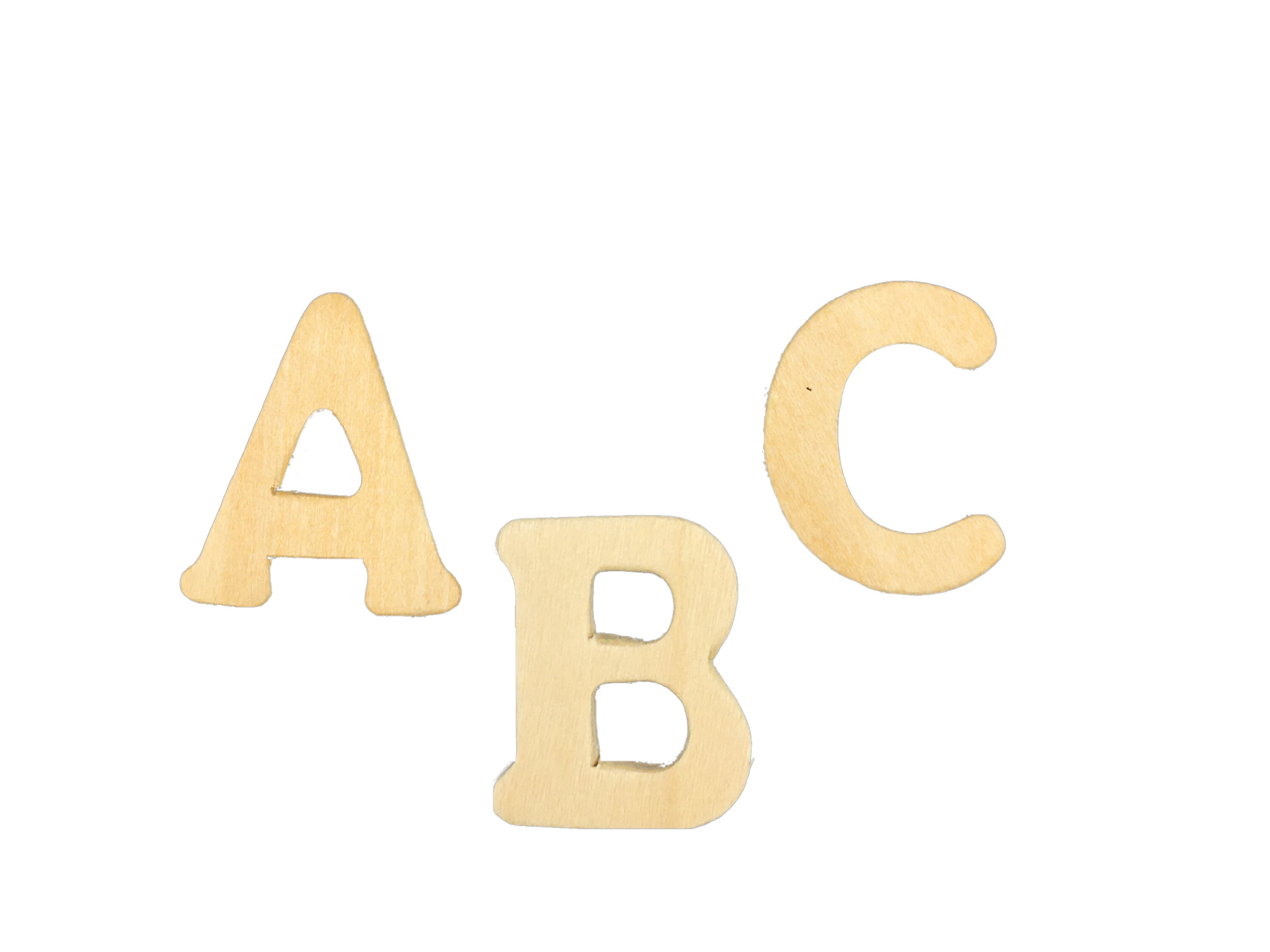 Thin Wooden Letters, 1-1/2-Inch, Natural, 26-Piece