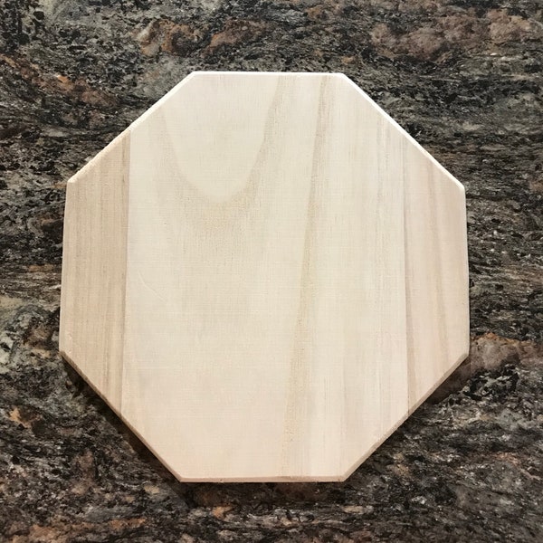 Octagon Shaped Wood Plaque | Unfinished Wood Surfaces | Ready to Paint | Do It Yourself Craft