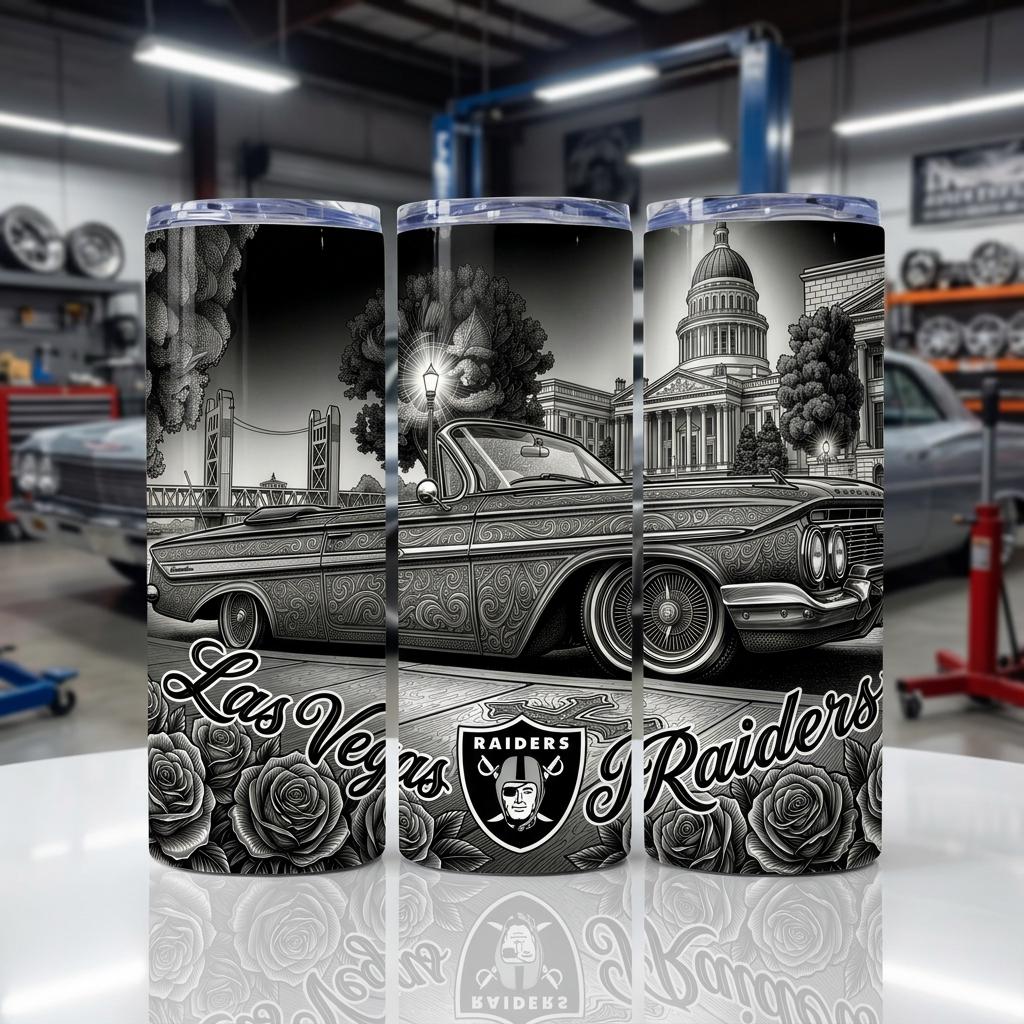 Raiders Low Rider Impala Las Vegas Raiders Lowrider Art Old School T-shirt Sublimation ...