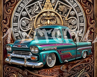 Lowrider Apache Aztec Art T-Shirt Design (Digital Download)