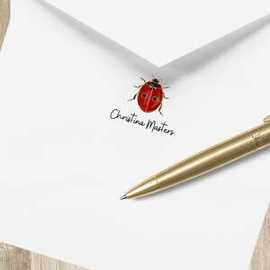 Gepersonaliseerde Lieveheersbeestje Briefpapier / Stationair | Notitiekaarten lieveheersbeestje | Rode Lieveheersbeestje Kaarten | Rode Custom Bug Notitiekaarten