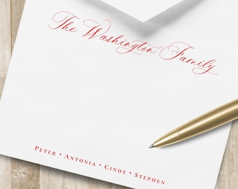 Klassieke briefpapierset voor gezinnen en stellen / schrijfwarenset | Gepersonaliseerde notitiekaarten | Gezinskaarten | Briefpapier voor nieuwe stellen