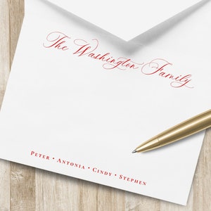 Klassisches Familien & Paare Schreibwaren Set / Schreibwaren Set | Personalisierte Grußkarten | Familienkarten | Schreibwaren für neue Paare