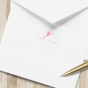Grupo personalizado dos artigos de papelaria da ginástica/papel de papelaria do dançarino | Notecards da ginasta | Notecards da ginástica da menina | Presente de ginasta | Presente de dançarina