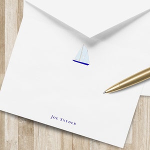Papeterie personnalisée pour voilier / Stationnaire pour voilier | Cartes de correspondance marin | Cadeau de voile | Cadeau plaisancier / yachting
