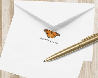 Personalisiertes Schmetterlings-Briefpapier Benutzerdefinierte Schmetterling Grußkarten | Schmetterlings-Briefpapier-Set