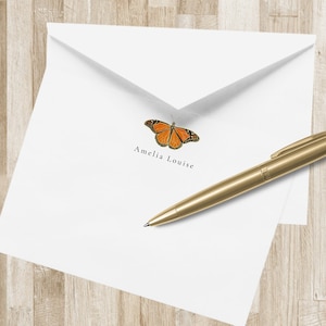 Personalisierte Monarchfalter Briefpapier | Schmetterling Grußkarten | Schmetterling Schreibwaren Set