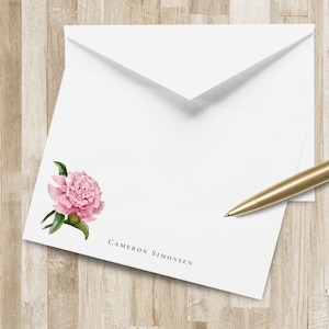 Peony Floral Stationery Set / Stationary | Floral Notecards | Pink Flower Stationery | Pink Notecards | Bachelorette / Bridal Gift