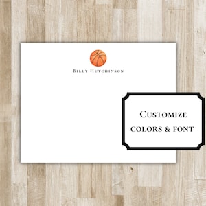 Personalisiertes Basketball-Briefpapier-Set / Briefpapier | Bball Grußkarten | Basketball Team Geschenk | Geschenk für Basketball-Liebhaber