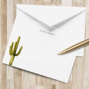 Personalized Saguaro Cactus Stationery Set / Saguaro Cactus Stationary | Arizona Notecards | Desert Stationery | California Notecards