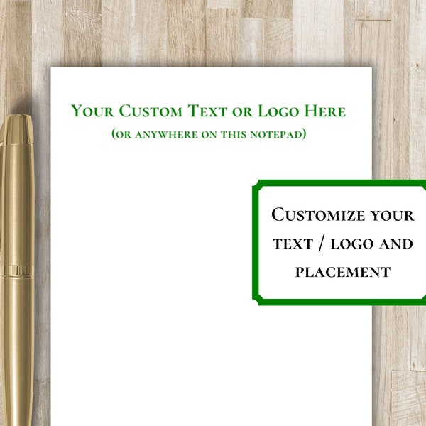 Custom Notepad | Customize with Text / Logo / Graphics of your Choice | 100% Customizable Luxury Notepad
