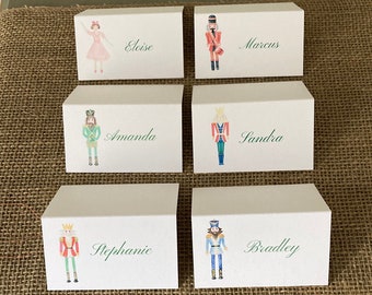 Christmas Nutcracker Place Cards - Set of 6 Printed Cards | Christmas Name Cards | Table Seating Cards | Christmas Table Tents | Nutcracker