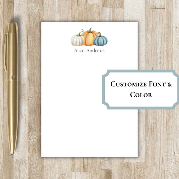 Fall Pumpkin Notepad | Personalized Fall Notepad | Fall Teacher Gift | Fall Stationery | Custom Notepad