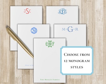 Bloc-notes monogramme personnalisé | Personnalisez les couleurs et le nom | Cadeau personnalisé | Bloc-notes BCBG | Bloc-notes personnalisé