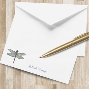 Personalized Dragonfly Stationery Set | Dragon fly Stationary | Dragonfly Notecards | Elegant Gift Idea