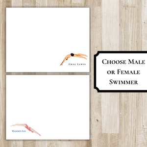 Junge oder Mädchen Schwimmen Schreibwaren Set / Swim Stationary | Schwimmer Grußkarten | Schwimmer Geschenk | Schwimmen Team Geschenk