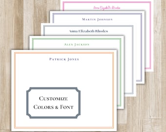 Bordered Stationery Set | Personalized Men's and Women's Stationary | Bordered Notecards | Elegant Notecards | Men's & Women's Birthday Gift