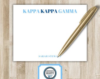 Personalized Kappa Kappa Gamma Stationery | KKG Flat Notecards | Kappa Sorority Stationary Set | Big / Little Sister Gift | Bid Day Gift