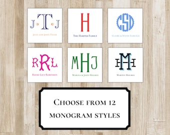 Monogram Gift Tags and Stickers | Custom Family Gift Tags | Personalized Monogram Gift Tags | Preppy Gift Tags for Couples | Christmas Tags