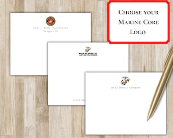 US Marine Core Stationery / Stationary | Marines Veteran Gift | USMC Hobbyist | Semper Fi Gift | Marine Core Notecards | The Few. The Proud