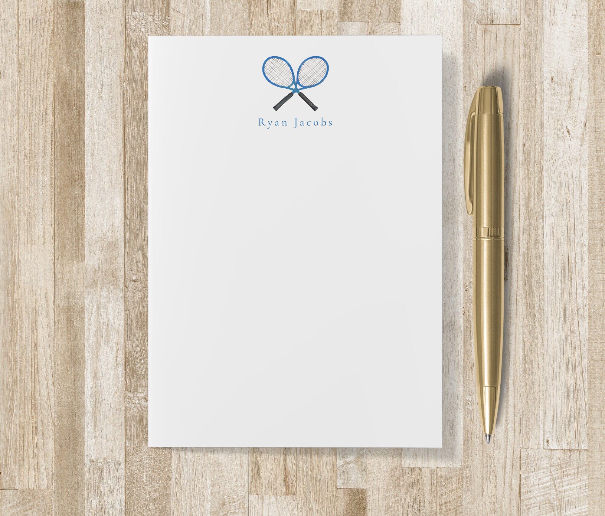 Personalized Tennis Racket Notepad | Tennis Racquet Stationery ...
