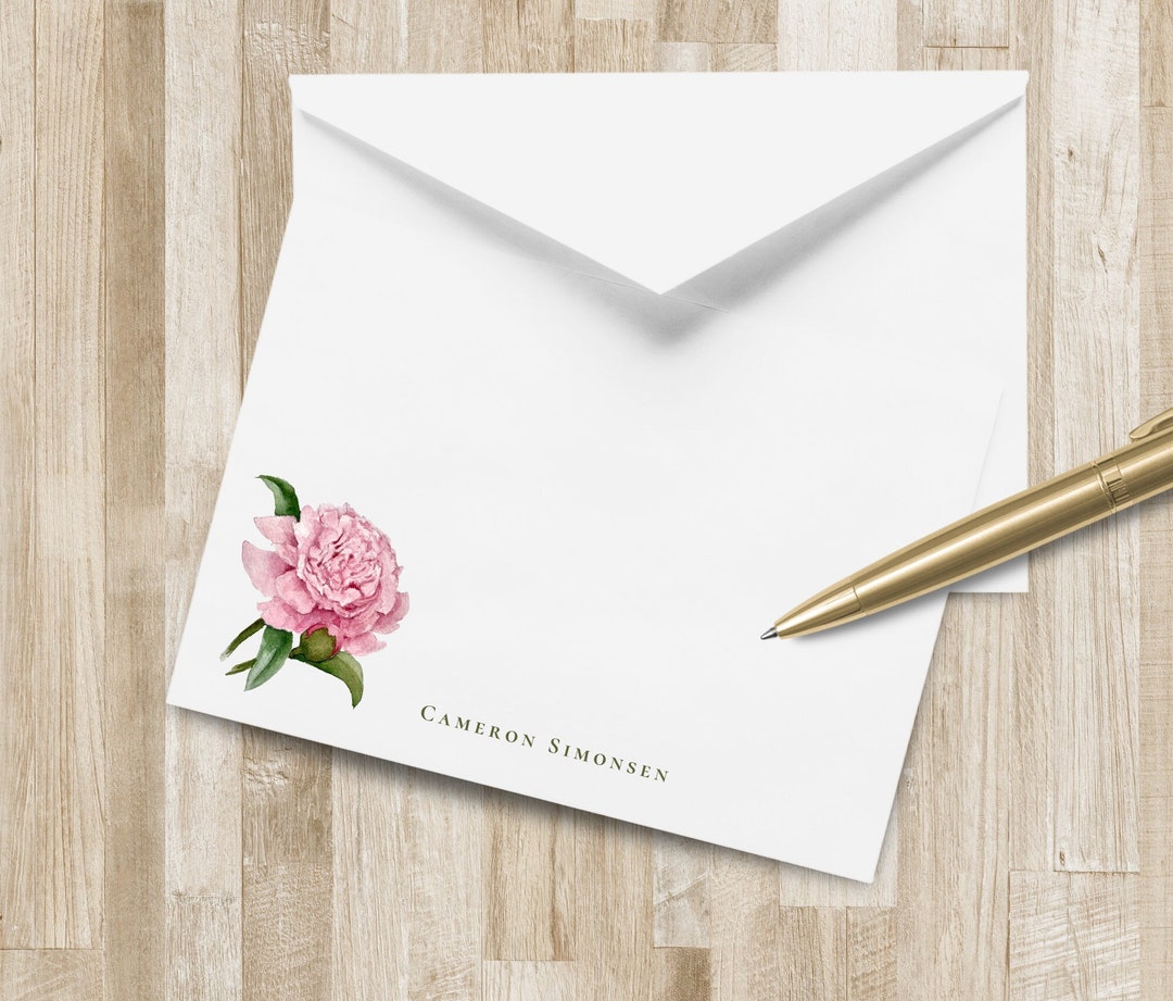 Peony Floral Stationery Set / Stationary | Floral Notecards | Pink ...