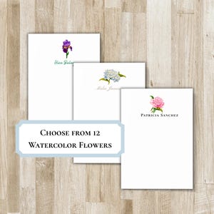 Bloco de notas com flores em aquarela | Bloco de notas personalizado - Escolha sua flor