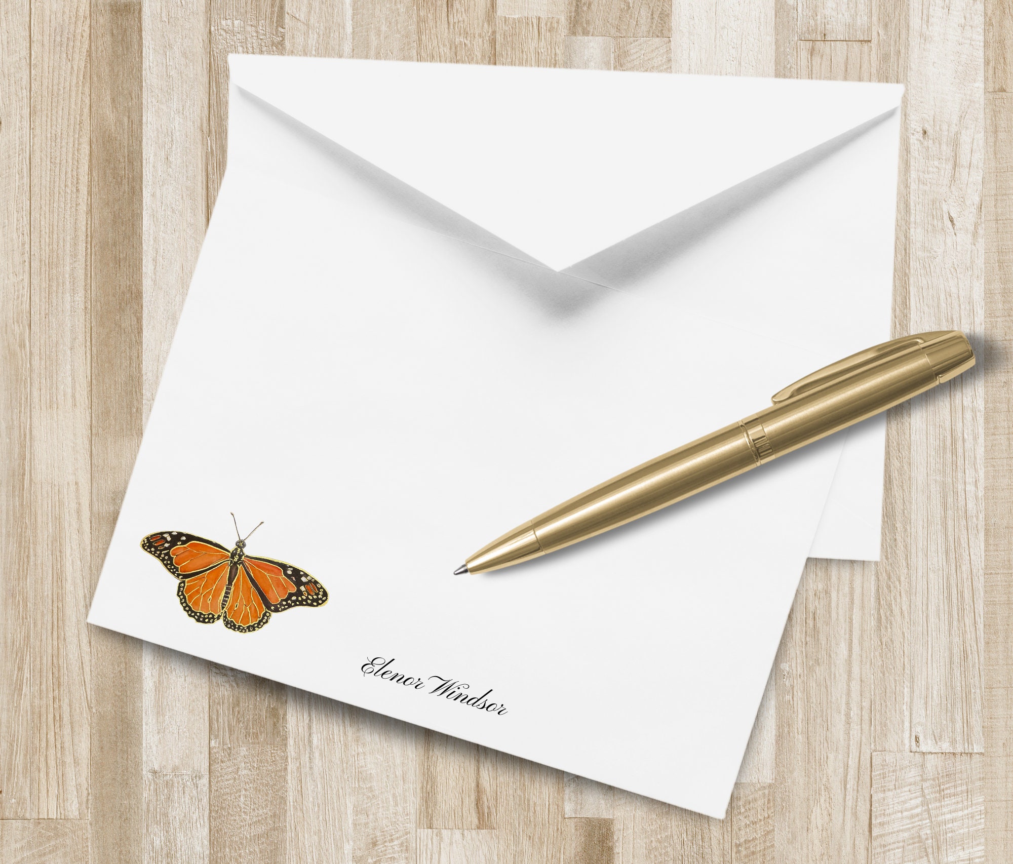 Personalized Monarch Butterfly Stationery | Custom Butterfly Notecards ...