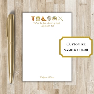 Armor of God Personalized Notepad | Ephesians 6:11 Bible Verse Notepad | Christian / Catholic Gift |  Pastor Gift