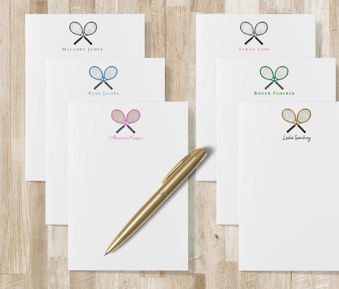 Personalized Tennis Racket Notepad Tennis Racquet Stationery Etsy