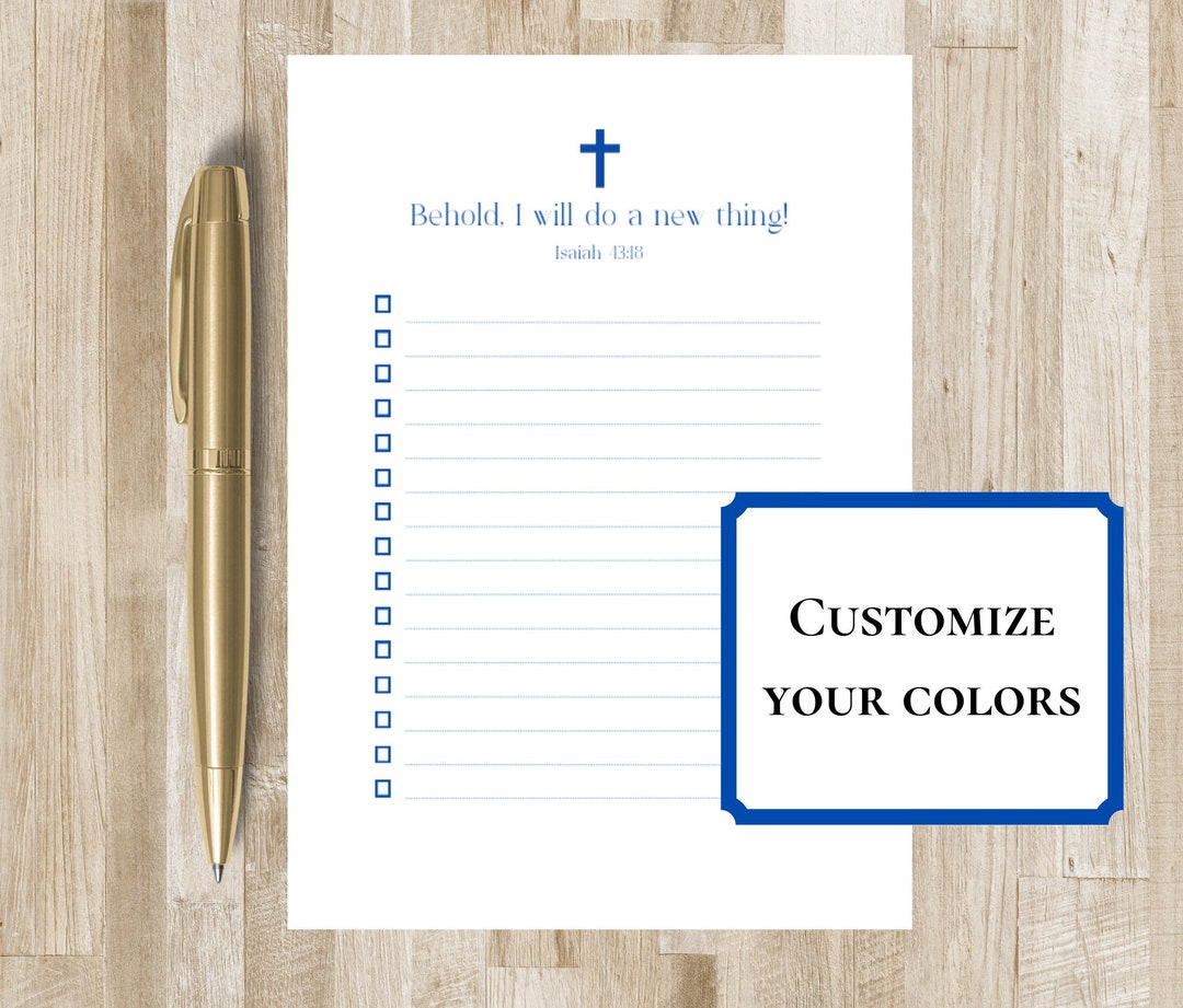 Scripture Verse To-do List Notepad | Isaiah 43:18 Bible Verse | Pastor ...